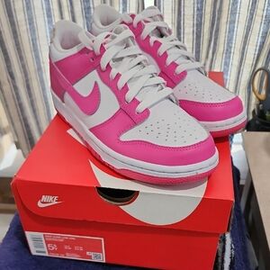 Nike Pink and White Low Dunks